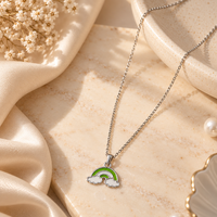 Urthn Cute Rainbow Charm Pendant Necklace for Women Trendy Daily Wear Accessory