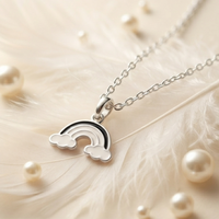 Urthn Graceful Rainbow Shape Meenakari Chain Pendant | Designer Jewellery for Women