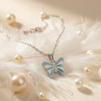 Urthn Graceful Butterfly Shape Meenakari Chain Pendant | Designer Jewellery for Women - 1205096A(Pack Of  12)