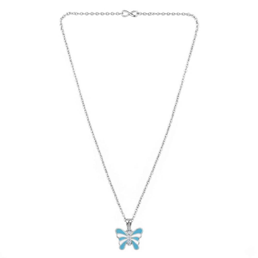 Urthn Graceful Butterfly Shape Meenakari Chain Pendant | Designer Jewellery for Women - 1205096A(Pack Of  12)