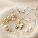 Urthn Graceful Butterfly Shape Meenakari Chain Pendant | Designer Jewellery for Women