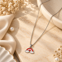 Urthn Cute Rainbow Charm Pendant Necklace for Women Trendy Daily Wear Accessory