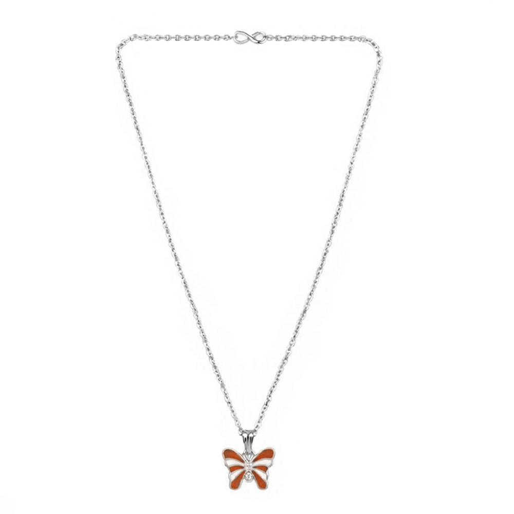 Urthn Graceful Butterfly Shape Meenakari Chain Pendant | Designer Jewellery for Women - 1205096D(Pack Of  12)