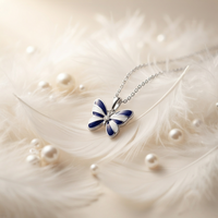 Urthn Graceful Butterfly Shape Meenakari Chain Pendant | Designer Jewellery for Women - 1205096E(Pack Of  12)