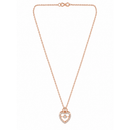 Urthn Stylish Rose Gold Plated Floating American Diamond Pendant Necklace(Pack of 3)