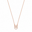 Urthn Stylish Rose Gold Plated Floating American Diamond Pendant Necklace(Pack of 3)