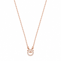 Urthn Stylish Rose Gold Plated Floating American Diamond Pendant Necklace(Pack of 3)