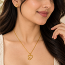 Urthn Anti Tarnish Chain Necklace with Heart Pendant & Matching Earrings for Women