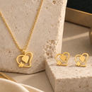 Urthn Anti Tarnish Chain Necklace with Heart Pendant & Matching Earrings for Women