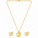 Urthn Anti Tarnish Chain Necklace with Heart Pendant & Matching Earrings for Women(Pack Of 6)