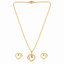 Urthn Anti Tarnish Chain Necklace with Heart Pendant & Matching Earrings for Women(Pack Of 6)