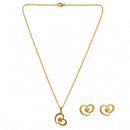 Urthn Minimal Anti Tarnish Heart Pendant Chain Necklace & Earrings Set for Women(Pack Of 6)