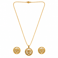 Urthn Minimal Anti Tarnish Butterfly Pendant Chain Necklace & Earrings Set for Women(Pack Of 6)