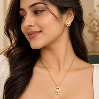 Urthn Minimal Anti Tarnish Butterfly Pendant Chain Necklace & Earrings Set for Women(Pack Of 6)