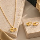 Urthn Beautiful Anti Tarnish Heart With Love Pendant Necklace with Matching Earrings for  Party Wear