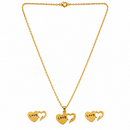Urthn Beautiful Anti Tarnish Heart With Love Pendant Necklace with Matching Earrings for  Party Wear(Pack Of 6)