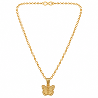Urthn Dazzling Austrian Stone Gold Plated Butterfly Chain Pendant for Women(Pack Of 12)
