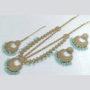 Lucentarts Jewellery Elegant Crystal And Beads Layered Long Necklace Set