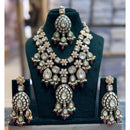 JCM Antique Finish Pota Stone Pearl And Meenakari Beads Necklace Set