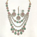 JCM Designer Pota Stone And Austrian Stone Multi Layer Necklace Set 