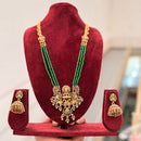 JCM Temple Inspired Pota Stone And Pearl Long Necklace Set