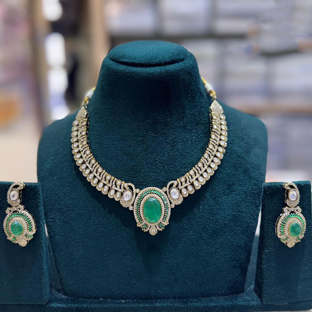 JCM Designer Polki Kundan Stone Statement Necklace Set