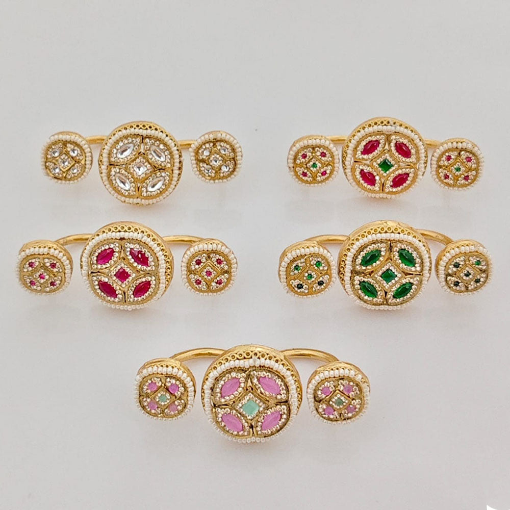 JCM Classic Royal Look Pota Stone And Pearl Ring