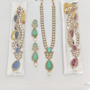 JCM Designer Pota And Austrian Stone Pearl Long Necklace Set