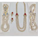 JCM Designer Pota And Austrian Stone Pearl Long Necklace Set
