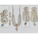 JCM Designer Pota And Austrian Stone Pearl Long Necklace Set