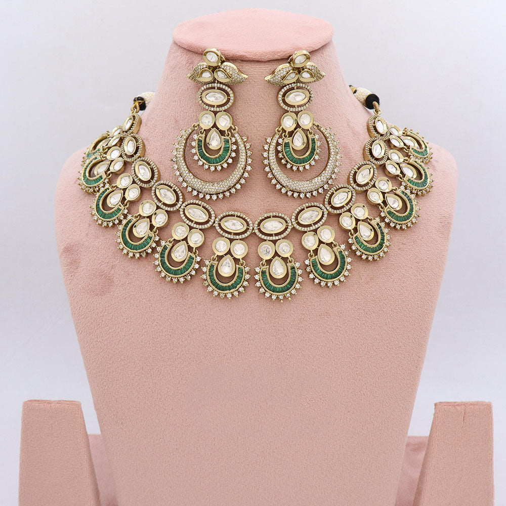 JCM Heritage Polki Kundan Stone Necklace Set