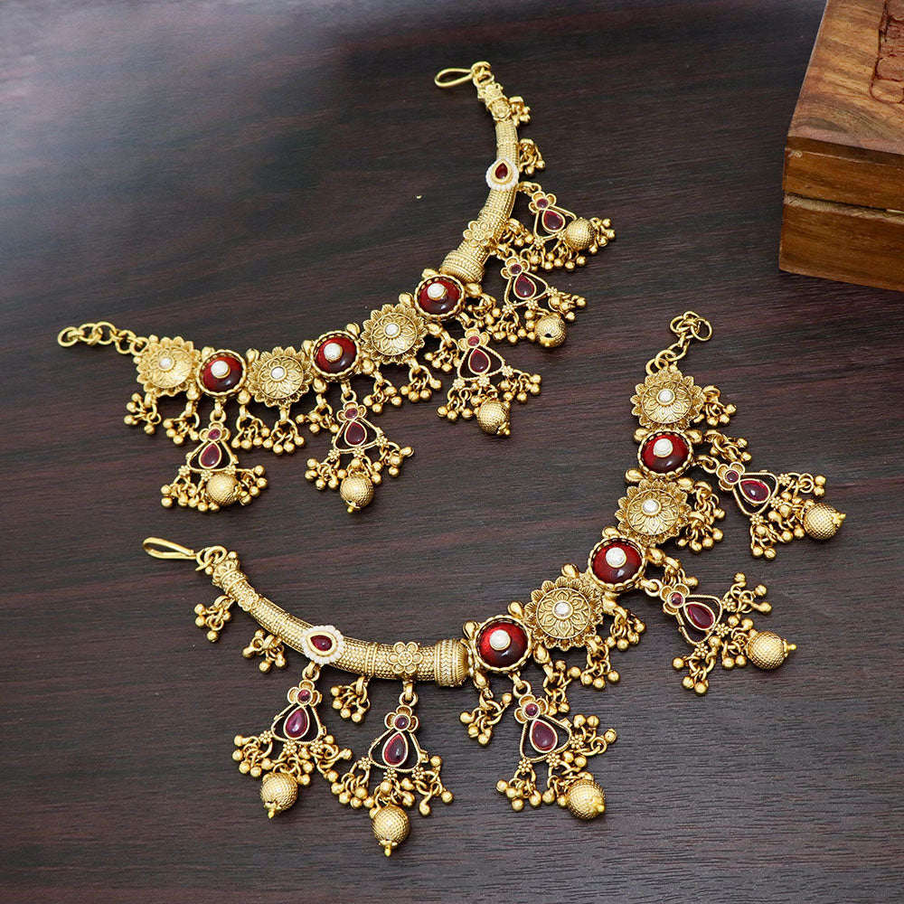 JCM Designer Pota Stone And Pearl Kanchain