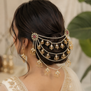 Darshana Jewels Kundan Stone And Pearl Hair Accessories – Statement Hair Jewelry