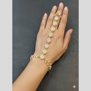 JCM Antique Kundan Stone And Pearl Hand Harness Set