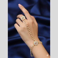 JCM Antique Kundan Stone And Pearl Hand Harness Set