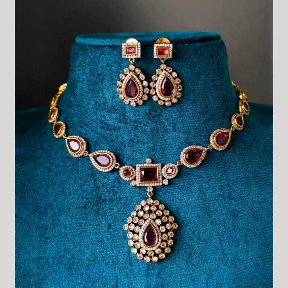 JCM Royal  Pota Stone And Austrian Stone Designer  Necklace Set