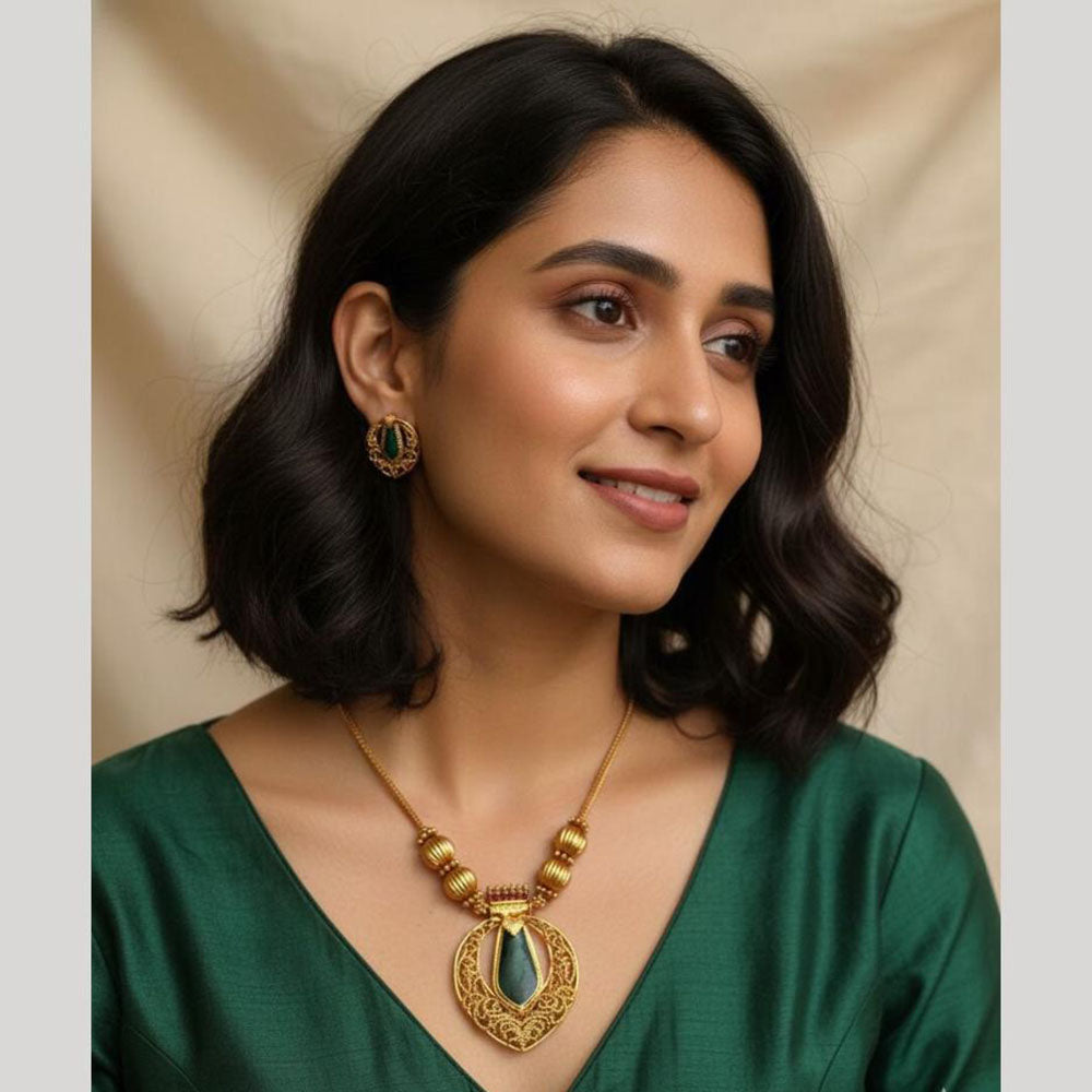 JCM Elegant  Pota Stone Designer Necklace Set