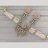 JCM Heritage Polki Kundan Stone And Austrian Stone Choker Necklace Set