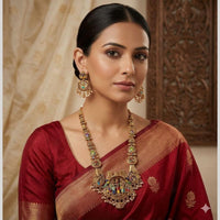 JCM Royal Pota Stone And Pearl Temple Long Necklace Set