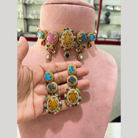 JCM Premium Designer Pota Stone And Austrian Stone Choker Necklace Set