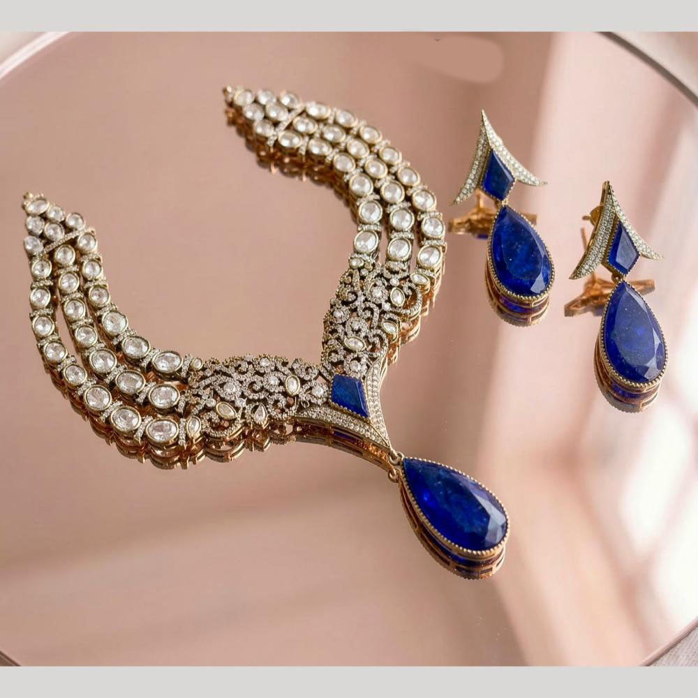 JCM Premium Designer Polki Kundan Necklace Set