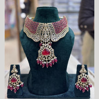 JCM Ethnic Style Pota Stone Beads And Pearl Necklace Set