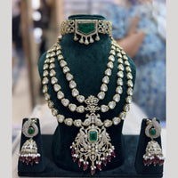JCM Ethnic Polki Kundan And Austrain Stone Necklace Set