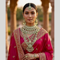 JCM Bridal Special Polki Kundan Pearl And Beads Necklace Set