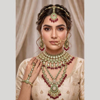 JCM Bridal Special Polki Kundan Pearl And Beads Necklace Set
