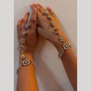 JCM Designer Kundan Stone And Pearl Hathphool 