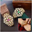 JCM Delicate Polki Kundan Stone Elegant Openable Bracelet