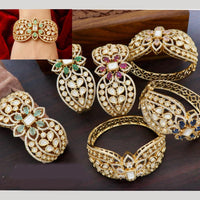 JCM Delicate Polki Kundan Stone Elegant Openable Bracelet