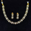 JCM Graceful Polki Kundan Stone Stone And Austrian Stone Necklace Set