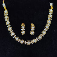 JCM Graceful Polki Kundan Stone Stone And Austrian Stone Necklace Set